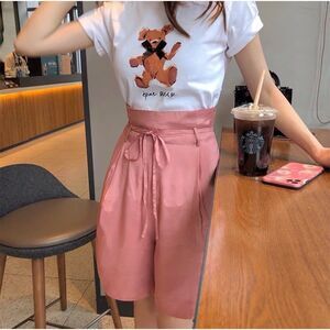 Japan Fashion Satin Coral Color Pants